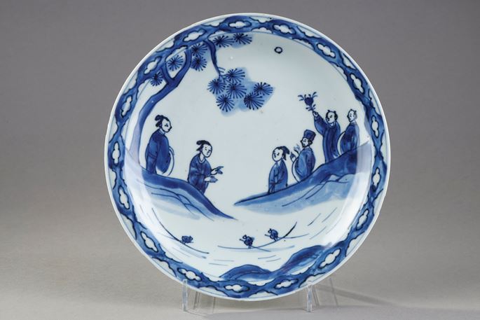 Porcelain dish blue and white - Chinese for the japan (Kosometsuke) - Tianqi period | MasterArt